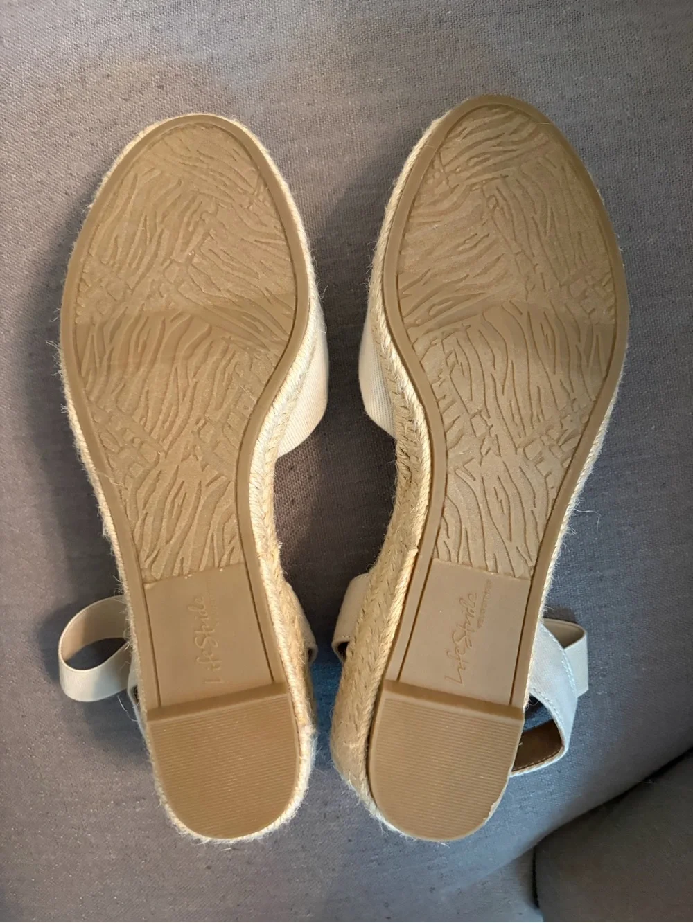 New Life Stride Women's Light Beige Espadrille Wedge Sandal